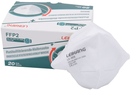FFP2 Atemschutzmaske einzeln verpackt Leikang - CE-verifiziert - weiß