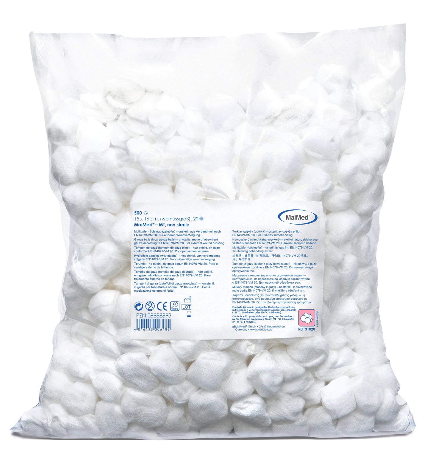 100x Maimed Unsterile Mulltupfer Tupfer gerollt
