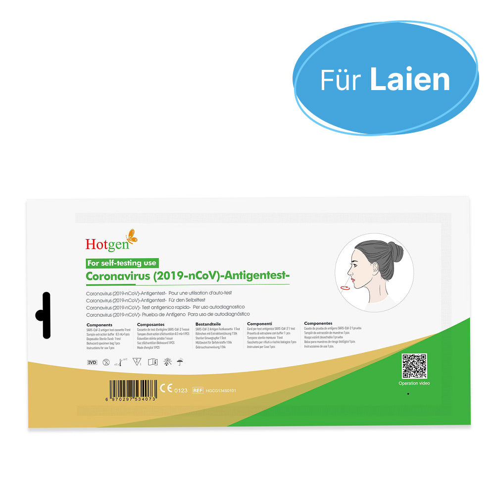 Hotgen Covid-19 Antigen-Selbsttest/Laientest mit CE-Zertifizierung - OMIKRON