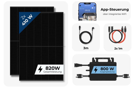 Balkonkraftwerk 820 W – Komplettset für deine eigene Solarenergie
