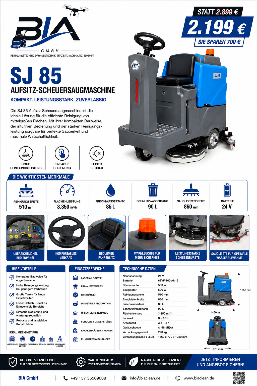BIA Clean SJ85 Aufsitz-Scheuersaugmaschine