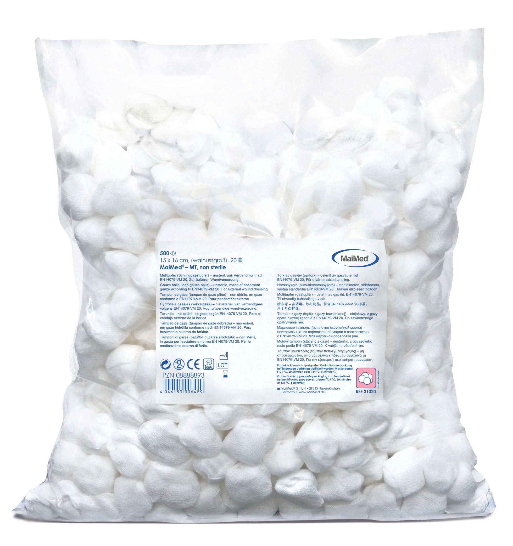 100x Maimed Unsterile Mulltupfer Tupfer gerollt