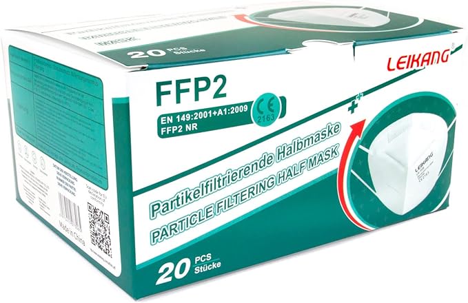 FFP2 Atemschutzmaske einzeln verpackt Leikang - CE-verifiziert - weiß