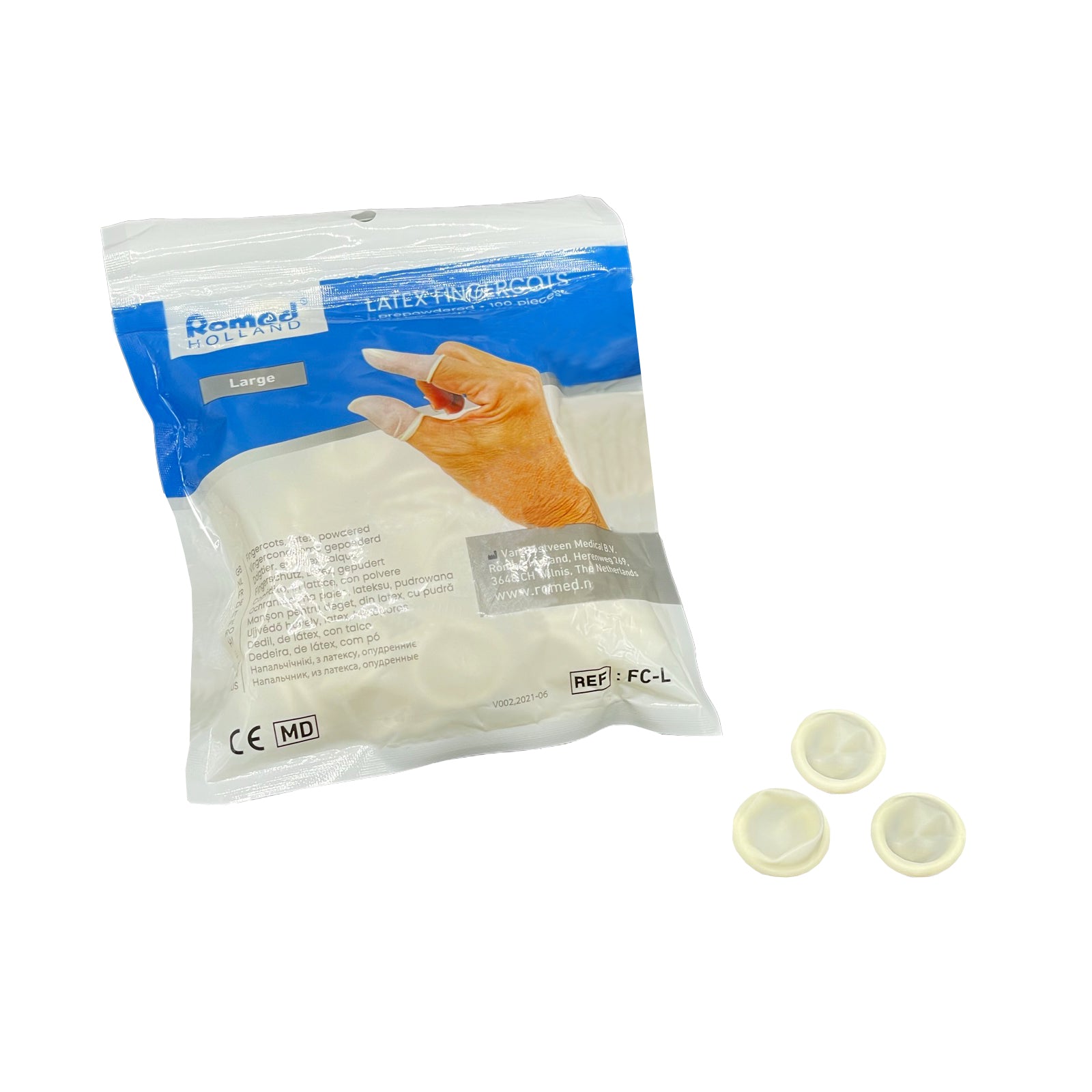 Romed gepuderte Latex Fingerlinge 100 Stück