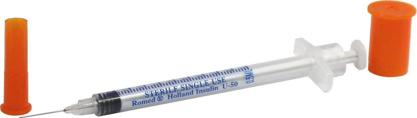 Romed Einmal-Insulinspritzen U-50 steril 50 I.E. / 0,5 ml - 100 Stück