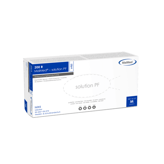 Maimed Nitril Handschuhe puderfrei - 200 Stück - weiß